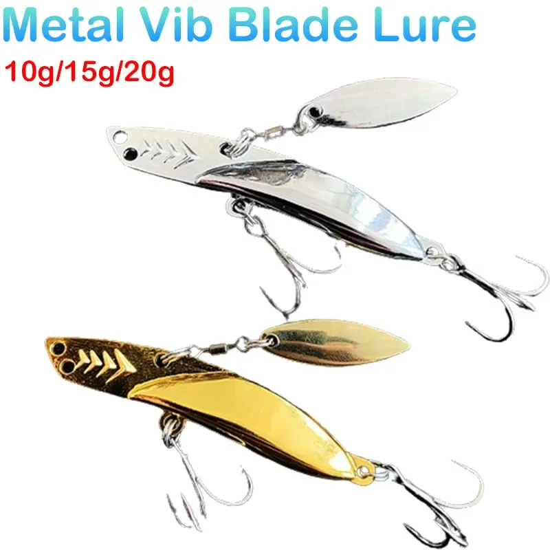 Angelköder VIB Vibration mit sinkendem Spinnerlöffel aus Metall, harter Köder, Pailletten, künstlich, 10 g, 15 g, 20 g