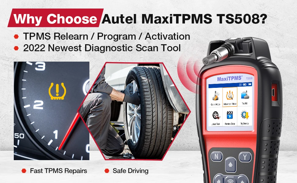 auto battery charger Autel MaxiTPMS TS508 TPMS Code Reader Tire System OBD2 Diagnostic Tool TPMS MX-Sensor Programing Programmer Lifetime Free Update car battery charger price