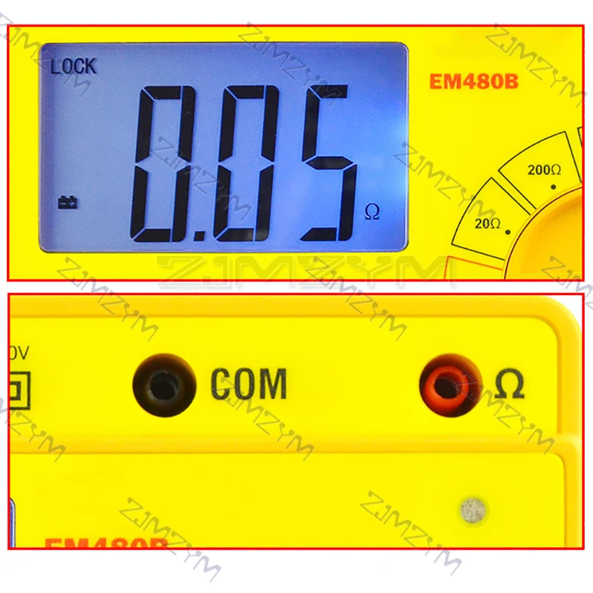 EM480B Digital Audio Impedance Tester Meter Test Range 20&Omega;/200&Omega;/2000&Omega; Resistance Meter 1KHz Test Frequency Data Hold