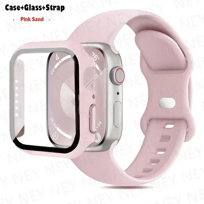 Premium Silicone Watchband with Glass Case