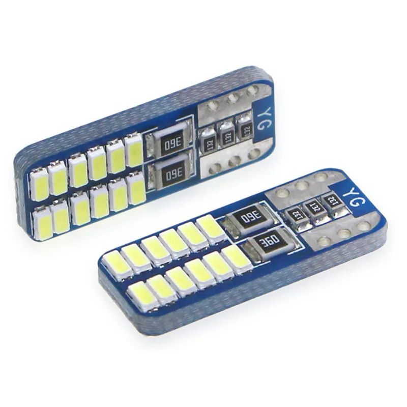 

10 шт., универсальные белые лампы T10 W5W 3014 24SMD 194 168 T10