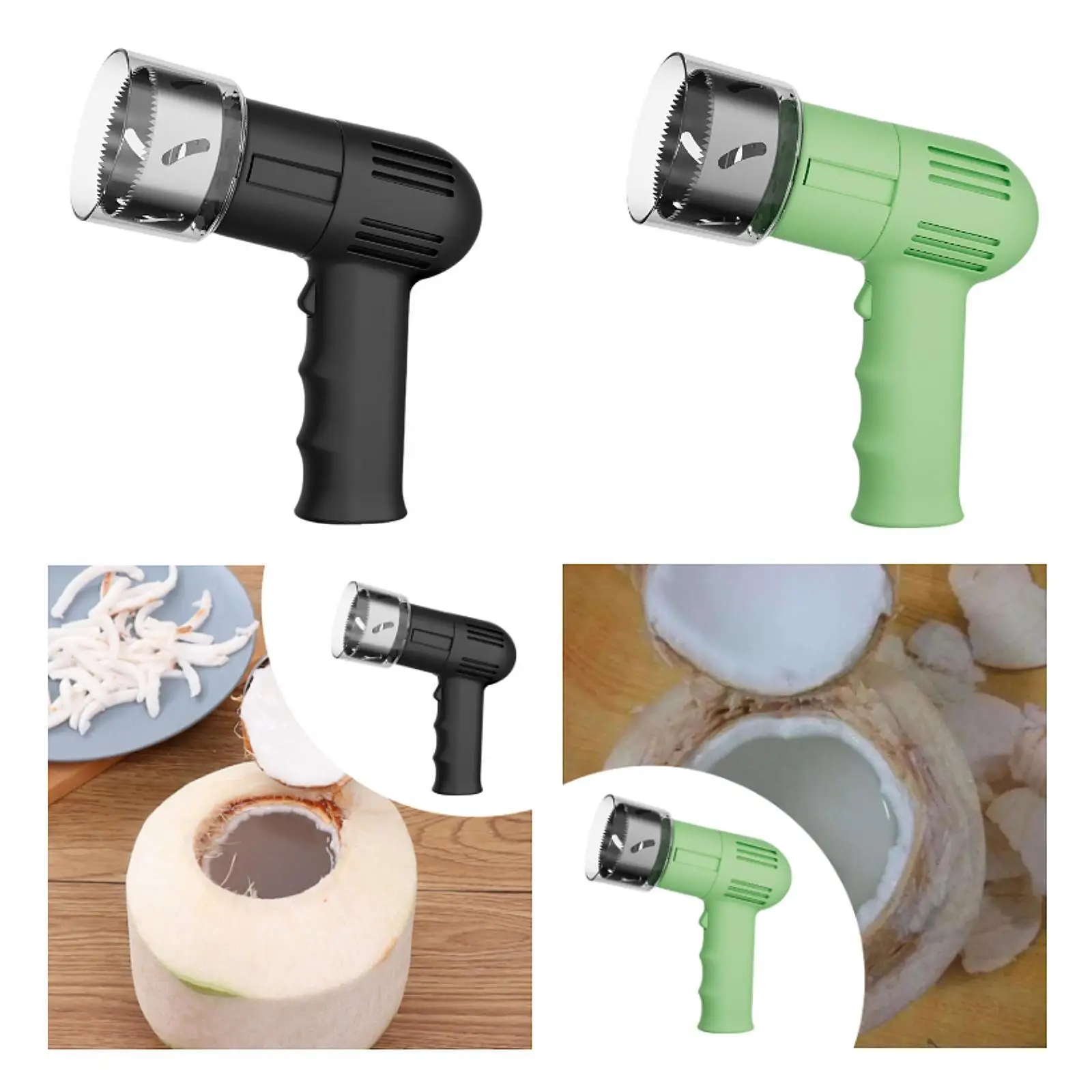 Electric Coconut Opener Stainless Steel Portable Easy to Open Coconut Hole Opener for Shop Coconut Water Juice Home Kitchen