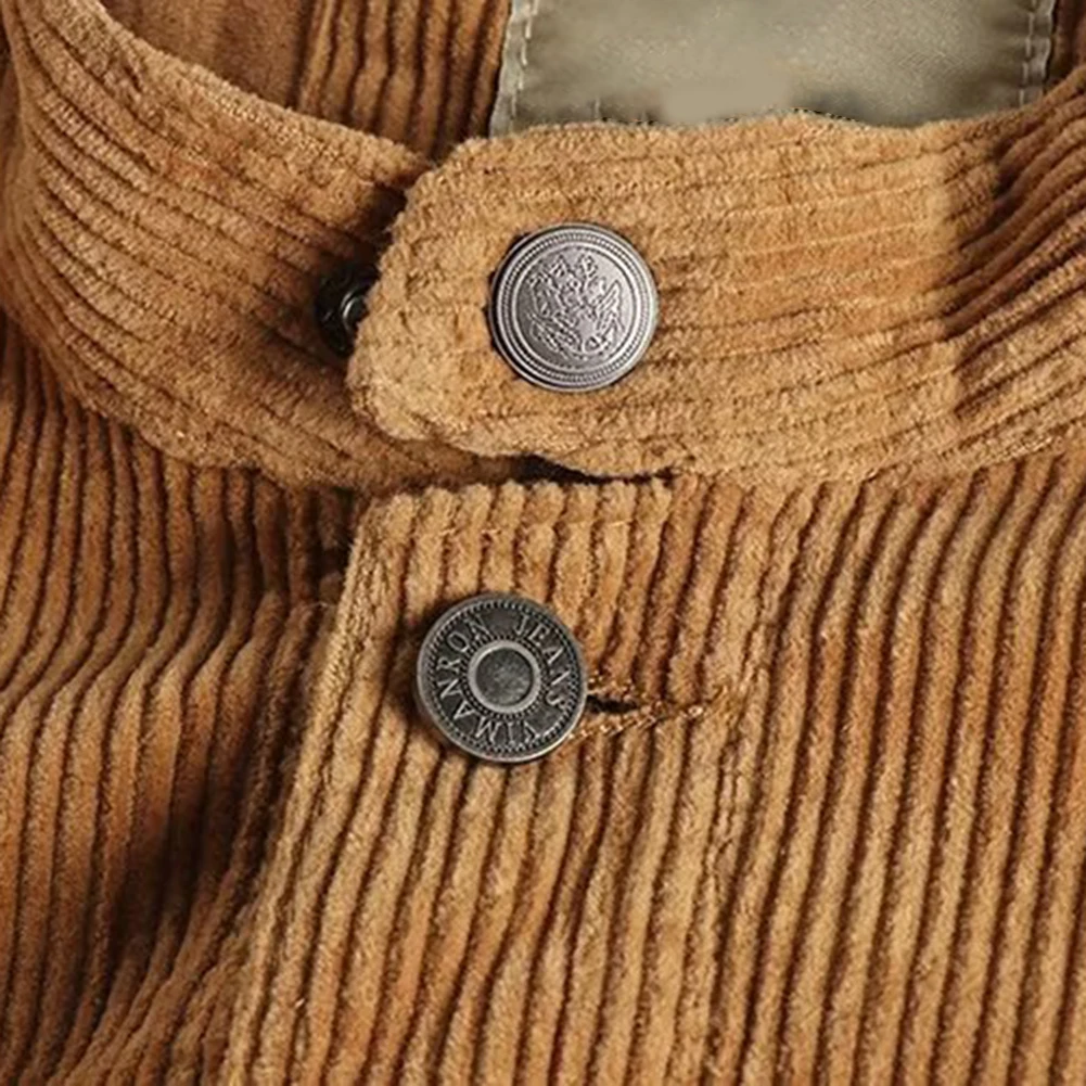 

Men's Button Down Corduroy Shirt Casual Retro Relaxed Fit Solid Color Tops Baggy Streetwear Khaki/Blue/Green/Black