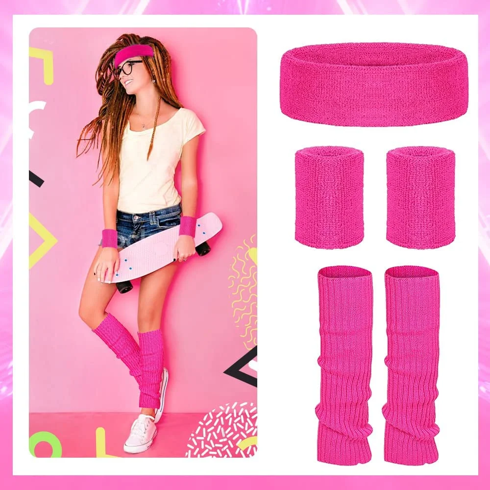 Set Accessori Anni 80-90 Neon - Marsupio Argento, Fascia, Collana E Occhiali Per Feste E Sport - Foto 3