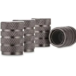 Durable Aluminum Tire Valve Caps - Corrosion Resistant in Various Colors (Grey)