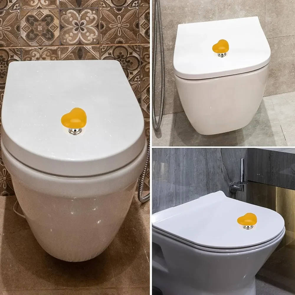 Toilet Press Button Handle Heart Shaped Push Switch Water Flush Button Home Tools