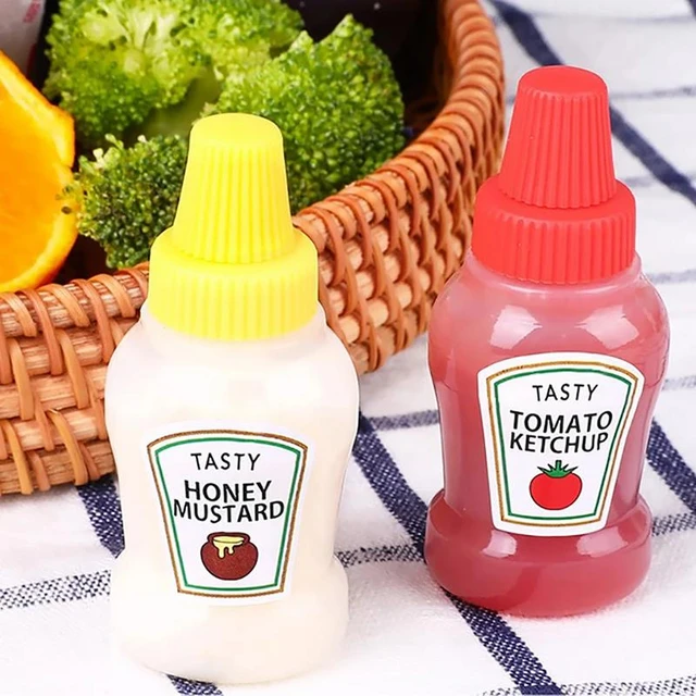 Mini Condiment Squeeze Bottle Box Salad Dressing Ketchup Squeeze Jar  Container Plastic Portable Lunch Box Salad Dressing Contain - AliExpress