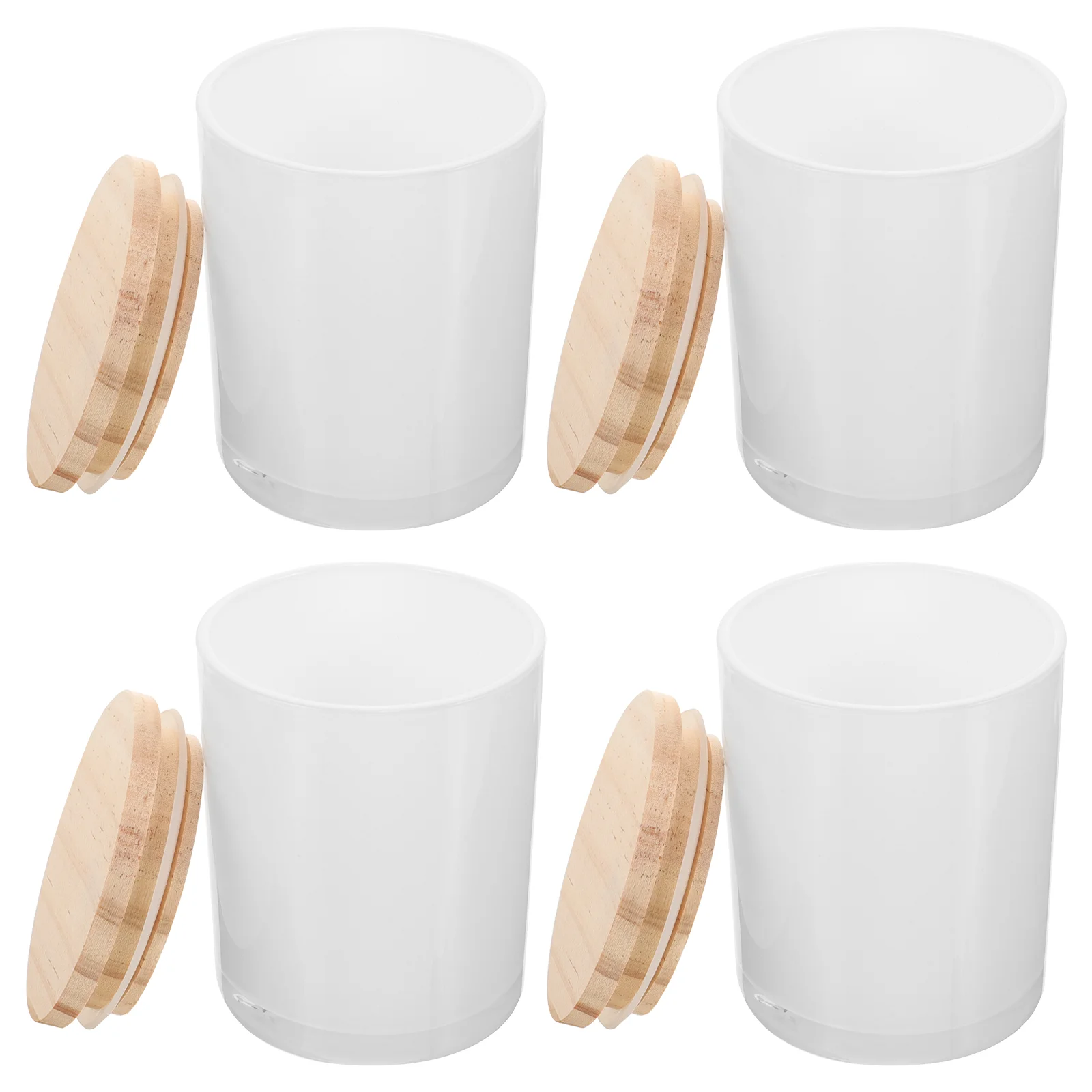 

4 Pcs Glass Jar DIY Containers Cups Older Dining Table Wood Dinner Party Holder