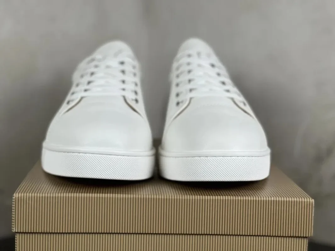 Red Bottom Shoes for Men Fashion Brand Men's Leather Shoes Casual Flats Sneakers