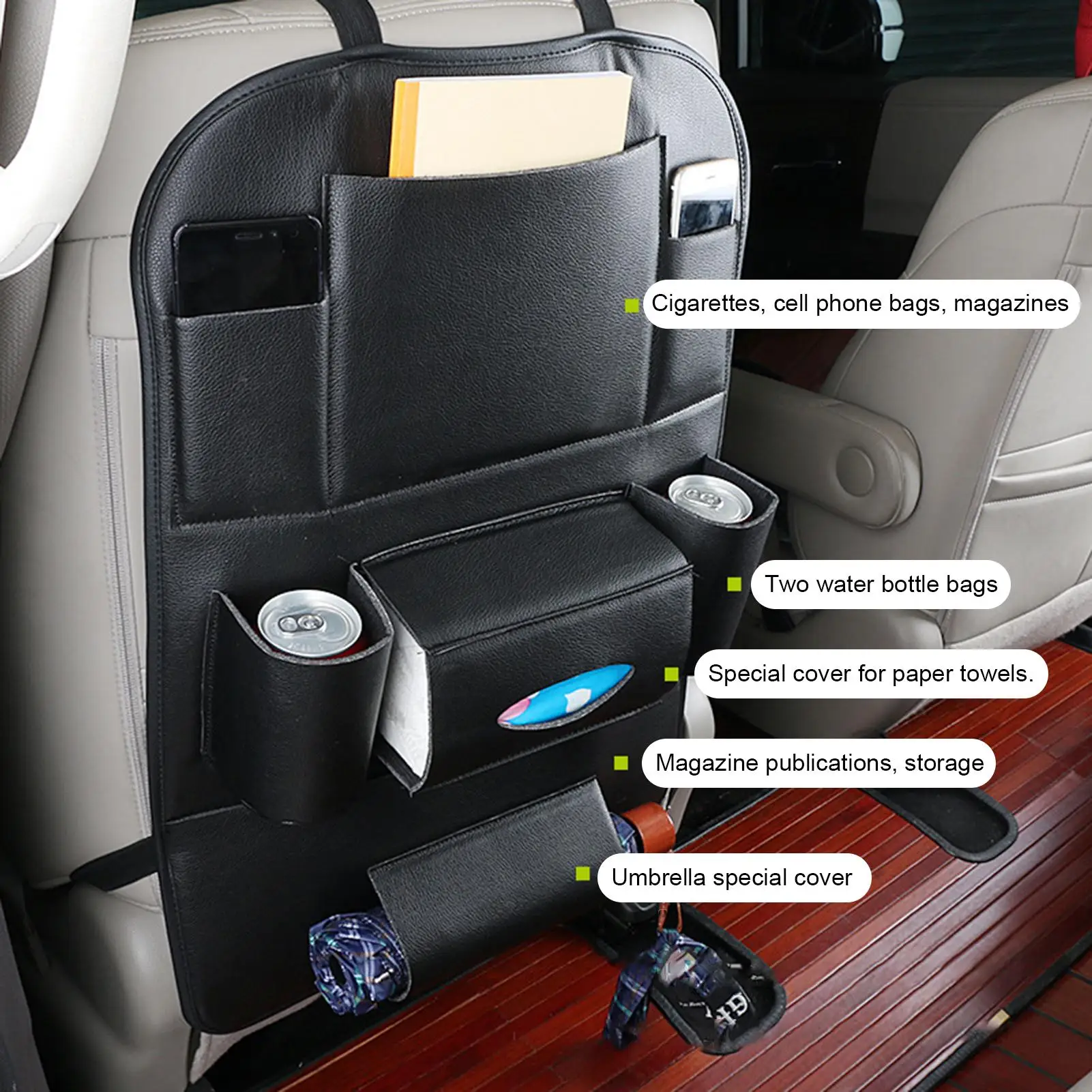 Auto Rücksitz Organizer Multifunktions PU Leder Innenraum