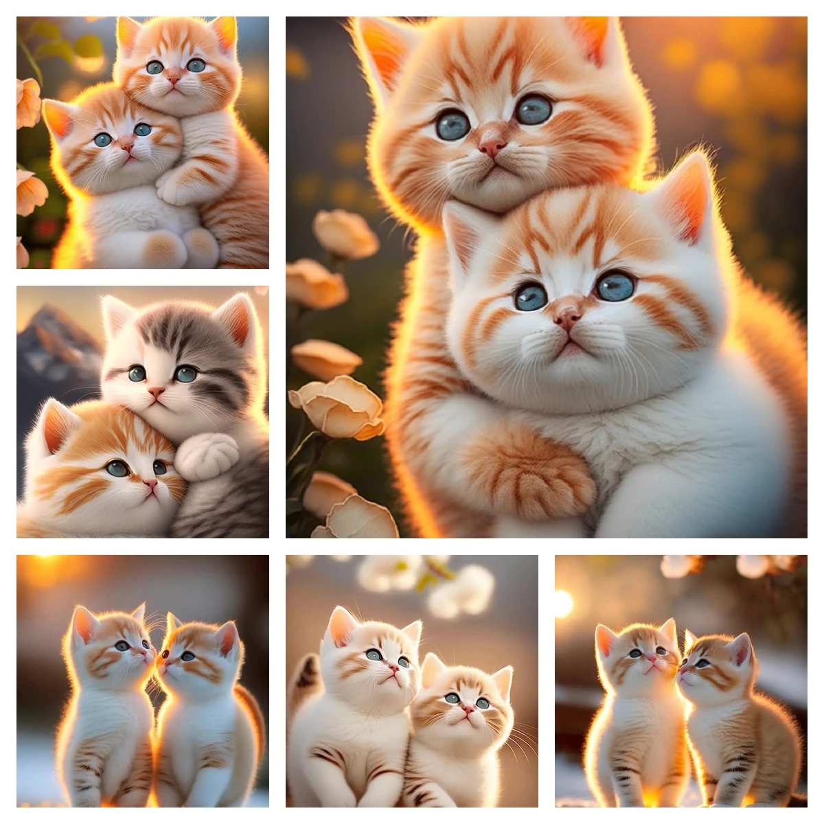 

5D DIY Diamond Painting Cute Animals Cat Sunset Series Embroidery Mosaic Pictures Full Drill Cross Stitch Kits Living Room Decor