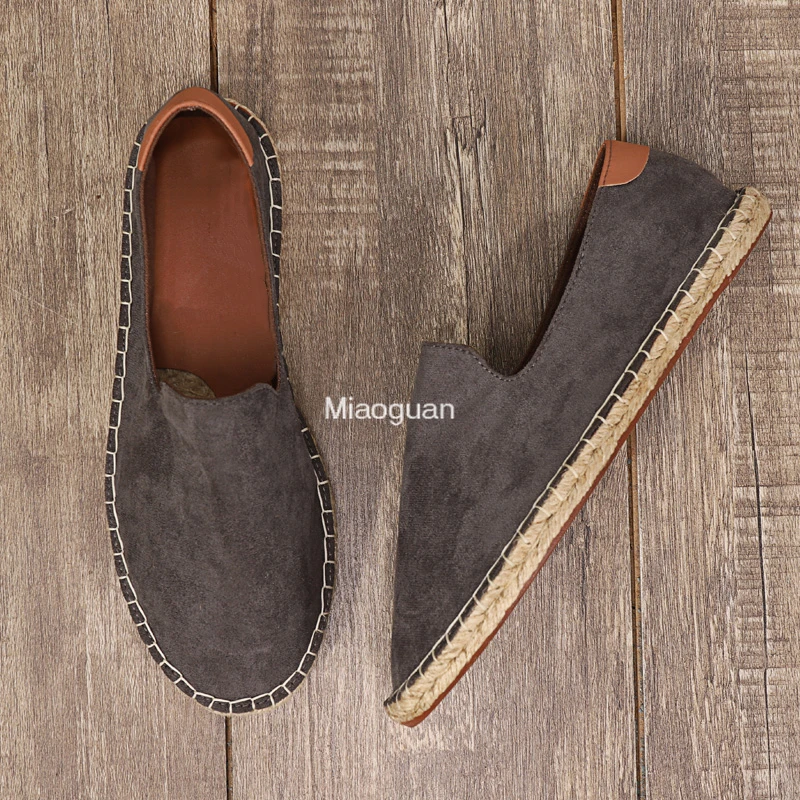 Espadrilles for Men 2023 Autumn New Linen Men's Classic Casual Shoes Handmade Weaving Fisherman Shoes Fashion Flats Big Size 47