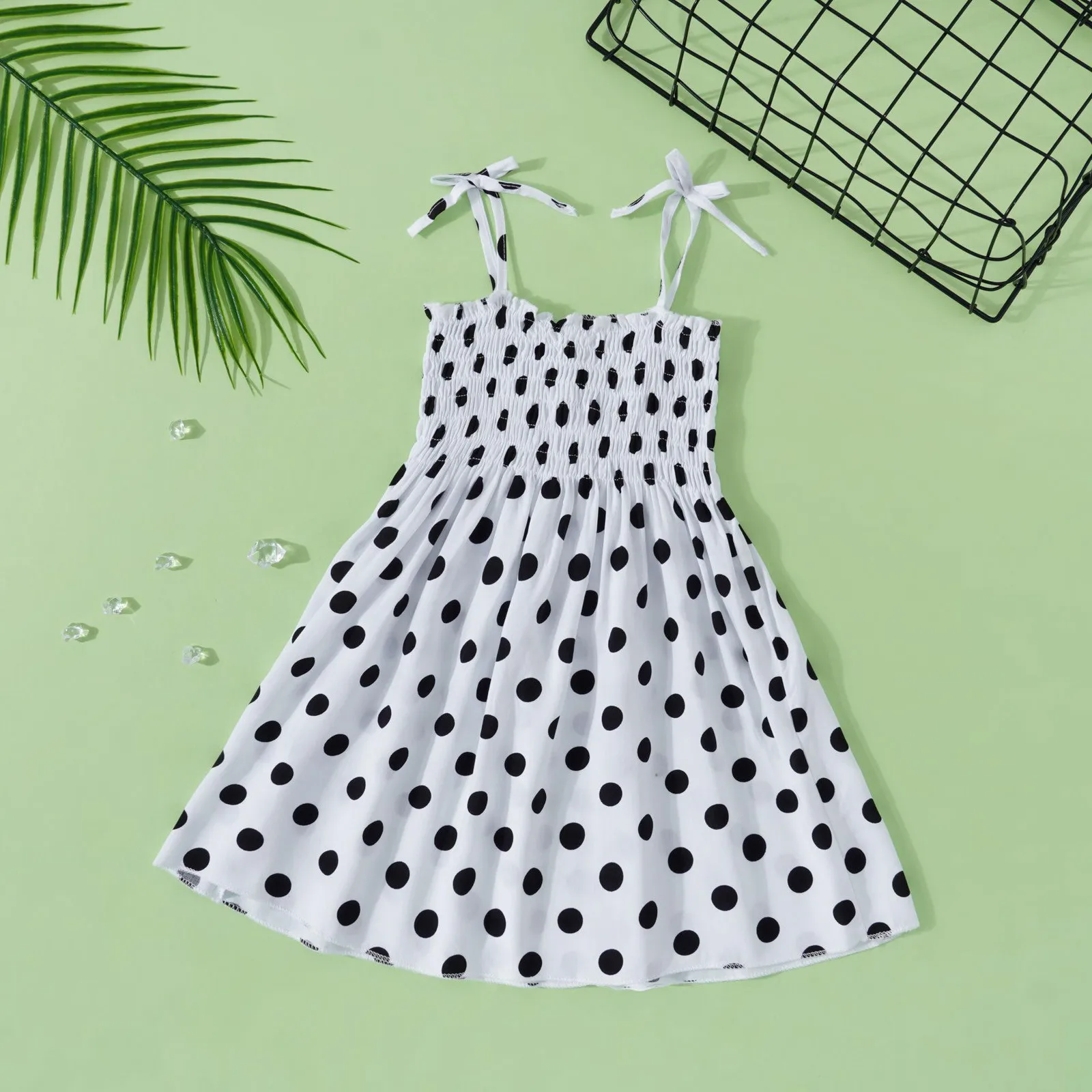 

Kids Dots Print Sundress Summer Toddler Girls Sleeveless Off Shoulder Princess Dress Children Beach Party Clothing Vestidos Robe