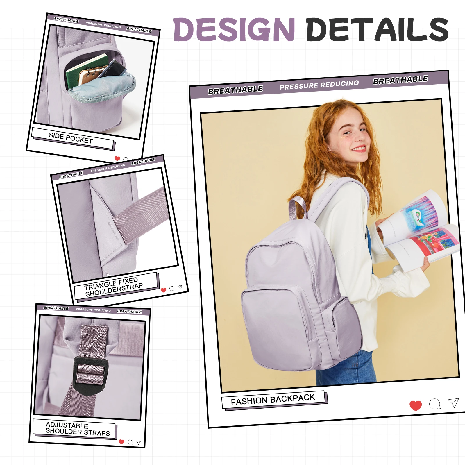  School Bag for Teenagers Girls Boys College Students 15.6-inch Laptop Bags Casual School rucksack, Primary Middle High Bookbag