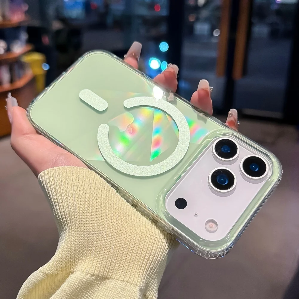 Luxury Neon Gradient Phone Case with Four-Corner Anti-Knock Protection