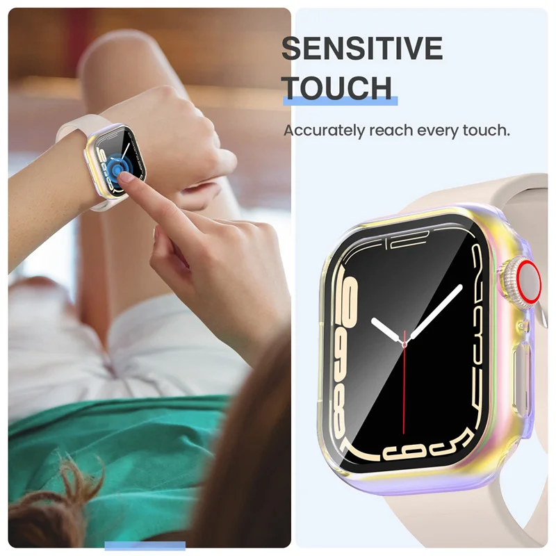 Sleek Milanese Loop Apple Watch Band with Tempered Glass Cover