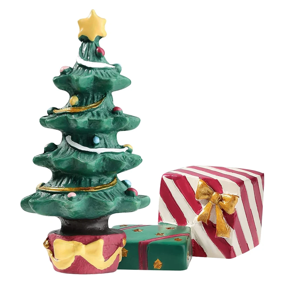 

Christmas Aquarium Decoration Xmas Tree Present Box Miniature Resin Micro-Landscape Ornaments for Fish Tank Supplies