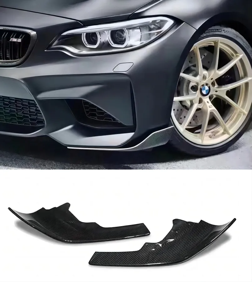 

Carbon Fiber Car Front Bumper Side Cover Splitter For BMW F87 M2 2016-2019 Air Vent Lower Kit Spoiler Lip Corner Guard Trim FRP