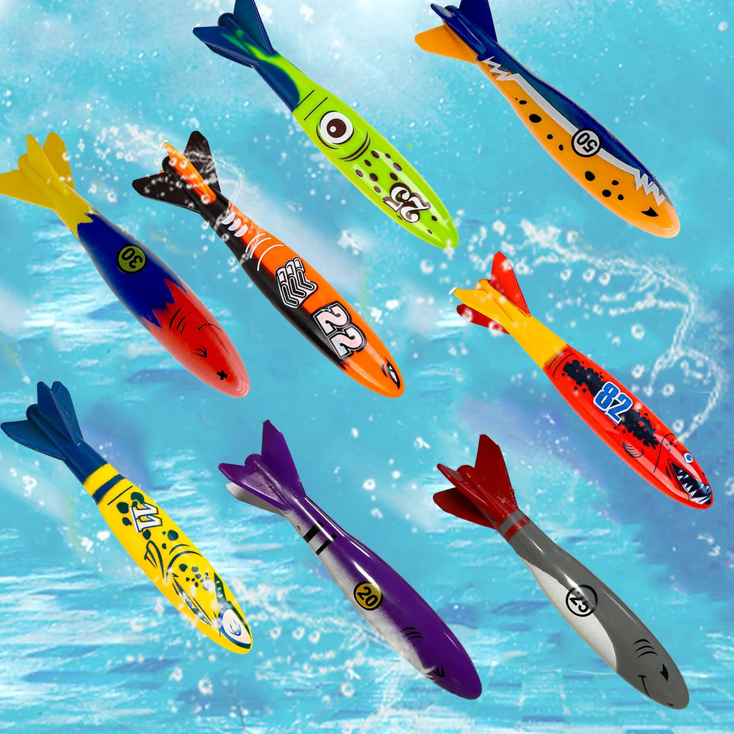 Summer Diving Training Toys Torpedos Sharks Octopus Underwater Water Games Training Swimming Pool Gifts Set Toys For kids 4