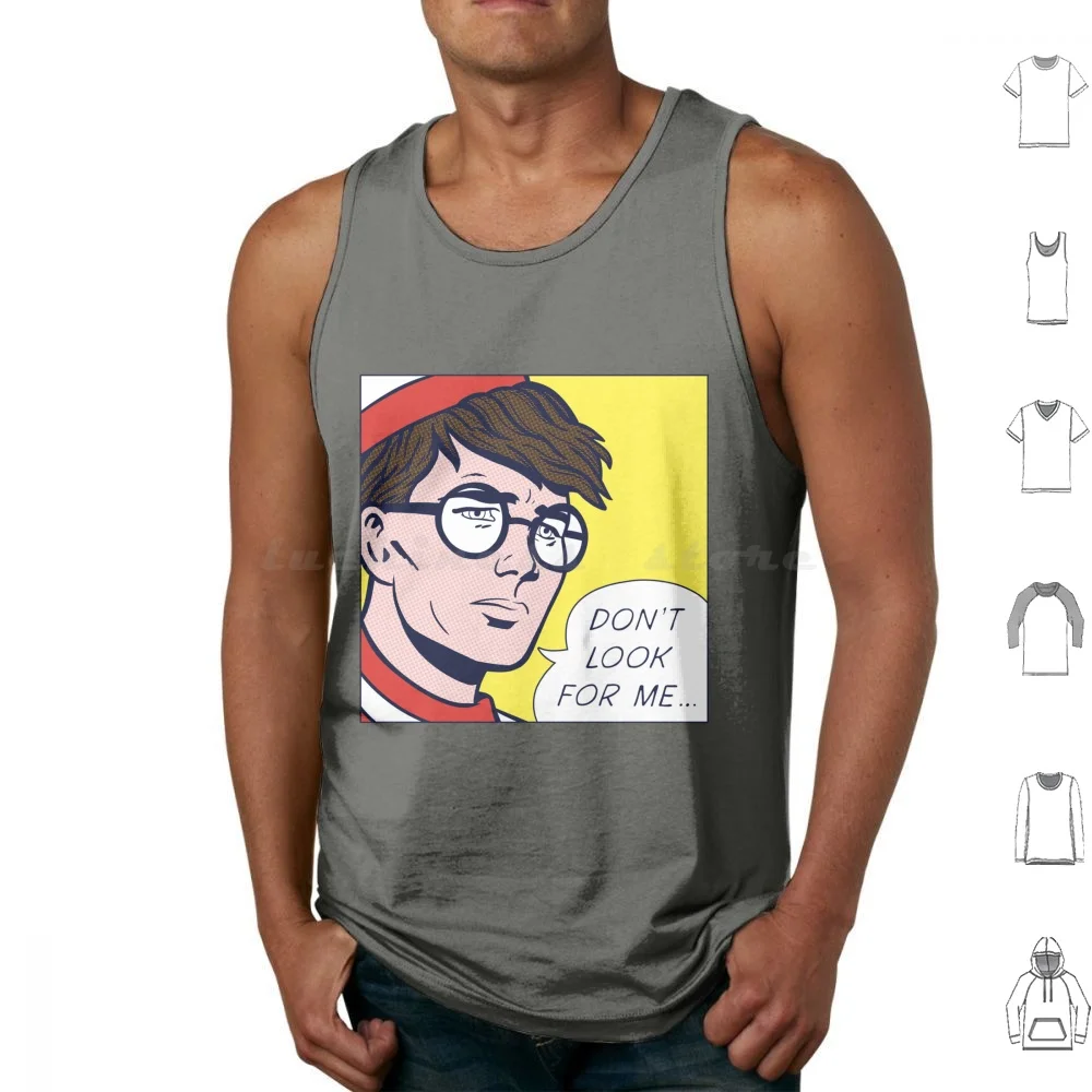 Pop W Canotte Stampa Cotton Popart Pop Art Pop Vintage 60S 80S 90S Waldo Whendes Waldo Lichanese Parody Wally