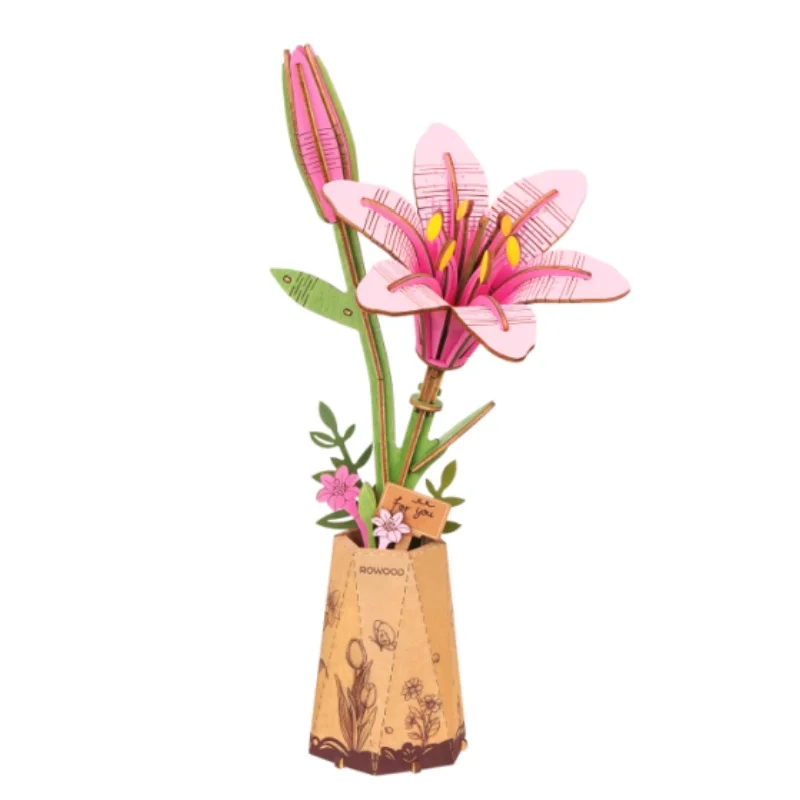 Exquisite 3D Wooden Puzzle Bouquet - Eternal Flowers Romantic Gift