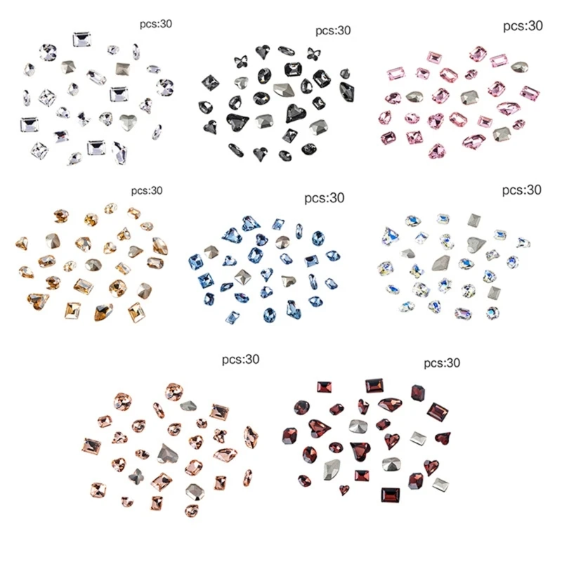 

Crystal Rhinestones Mix Pointed Back Nails Crystals Gems Stone for Nail Art Decoration DIY-Crafts Accessories