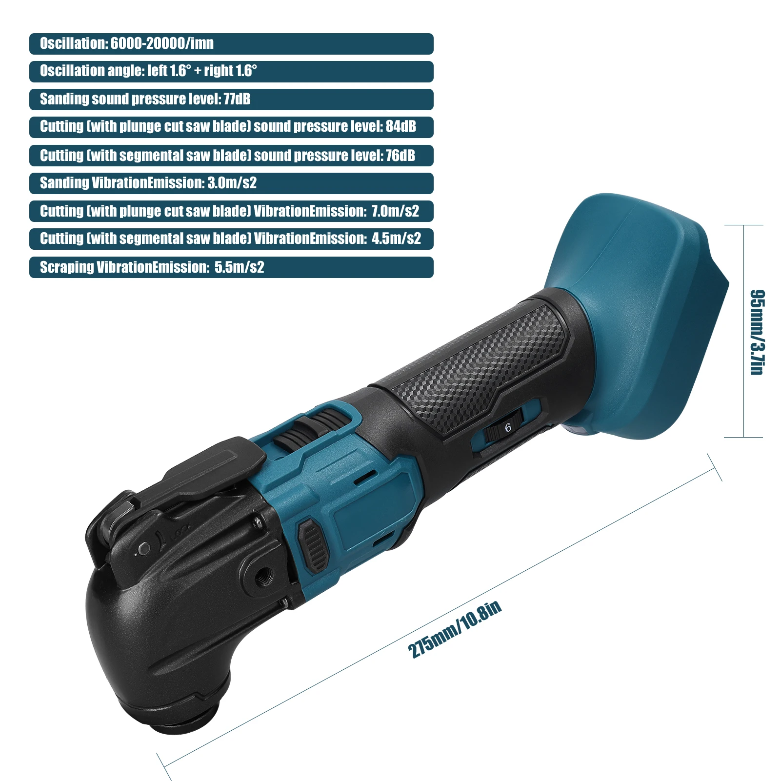 Woodworking Oscillating Multifunction Tool Brushless Motor 6-speed Electric Trimming Shovel Cutting Machine for Makita Battery 3