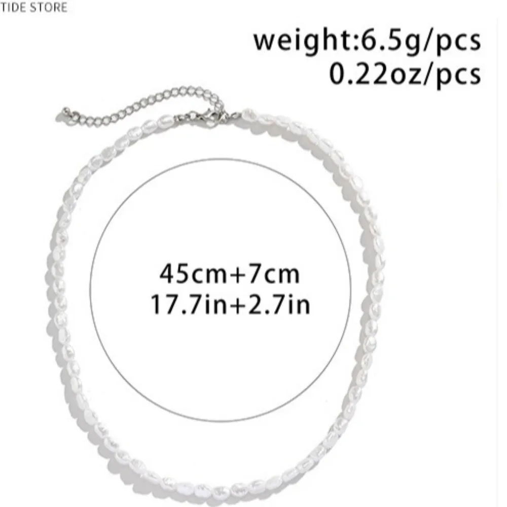 Imitation Pearl Choker Necklace Vintage Elegant