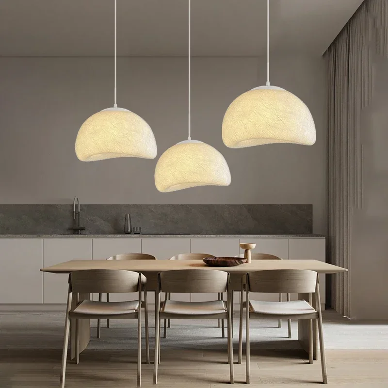 

New Nordic Minimalist Wabi Sabi Silk Chandelier Restaurant Bar Home Decor Loft Bedroom Led Pendant Lights Hanging Lamp Fixture