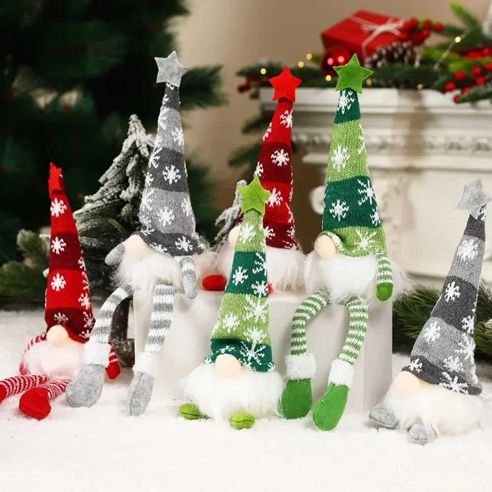 LED Light-Up Plush Christmas Gnome Ornament - Festive Knitted Holiday Decor and Gift