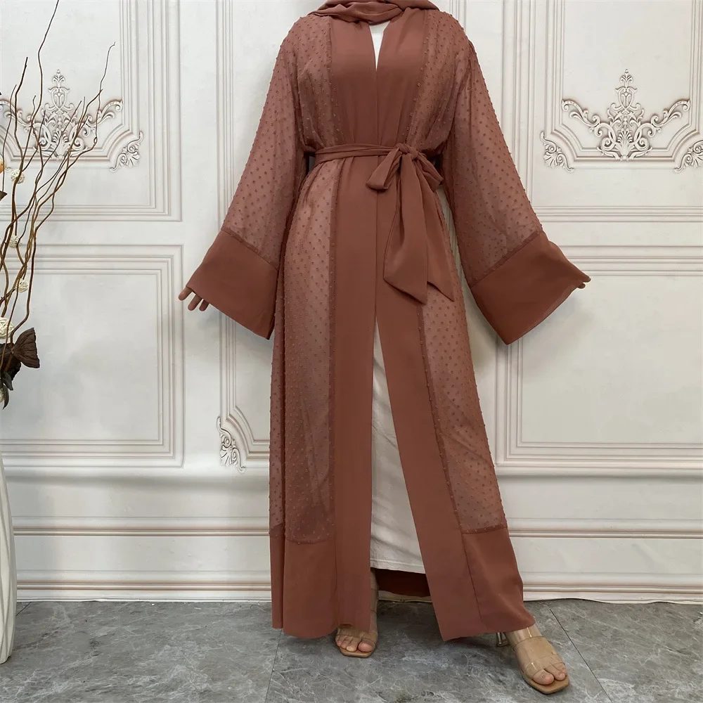 Ramadan Polka Dot Abaya Morocco Dress Muslim Women Eid India Abayas Dubai Turkey Kaftan Robe Longue Vestido   جلابيه نسائية