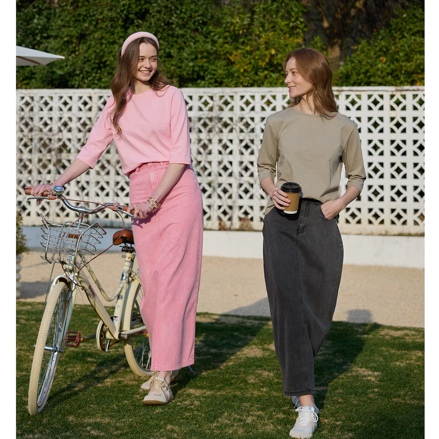รูปสินค้า กระโปรงยีนส์หรูหรา ผ้าฝ้ายคุณภาพสูง