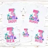 Family Three Rex 3 Rex Girl Dinosaur Birthday Shirt  Girl's 3rd Dinosaur Birthday Family Matching T-shirts Outfits 1