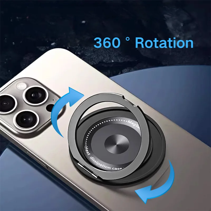 2026ultra Thin Magnetic Ring Phone Holder 360° Rotating Cd Pattern Finger Stand Universal Back Sticker Slim Kickstand Grip Mount, Alina Gadgets