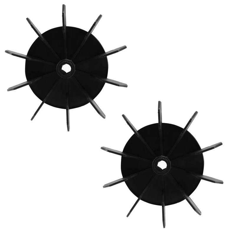 

2X Replacement 0.5 Inch Inner Bore 10 Impeller Air Compressor Motor Fan Blade Black CNIM Hot
