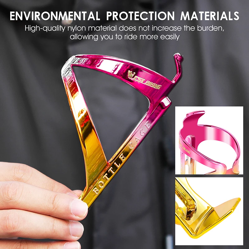 Bicycle Bottle Holder Lightweight MTB Water Bottle Cages Colorful Gradient Plated Holder Mountain Road Bike bicycle water bottle cage bicycle bottle holder