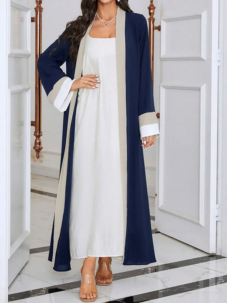 Oversized Arab Dubai Cardigan Moroccan Kaftan Corban Eid Al Adha Loose Robe Muslim Fashion Solid Long Sleeve Open Abaya