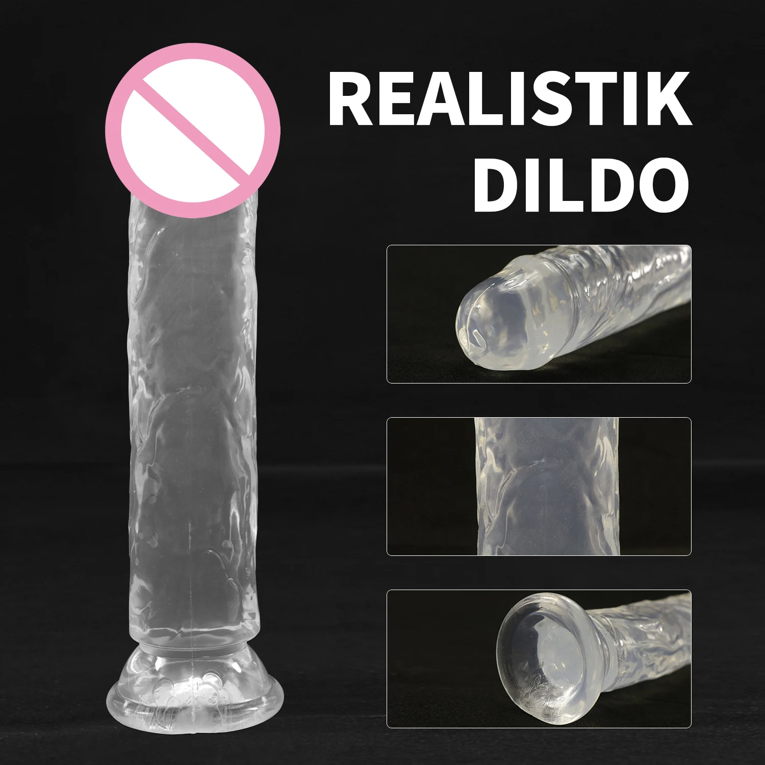 TPE Transparent Soft Jelly Dildo Realistic Dildo Suction Cup Base Clitoral Plug Sex Toys 7 Sizes For Men and Women Vaginal Anal