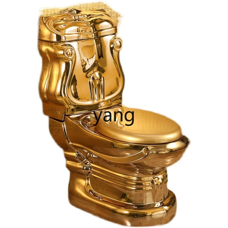 

CX Retro Hotel Relief Stool Color Gold Creative Toilet Bathroom Mute Large Diameter