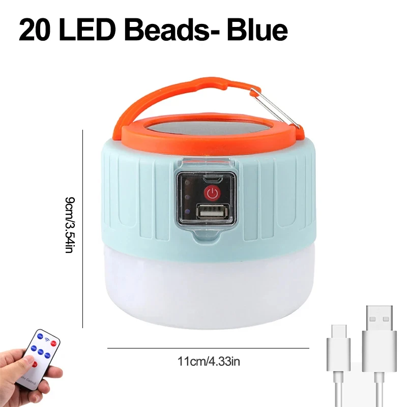 1000W Outdoor Solar LED Rechargeable Camping Lantern - Portable Emergency Tent Lamp for BBQ, Hiking, and Night Market