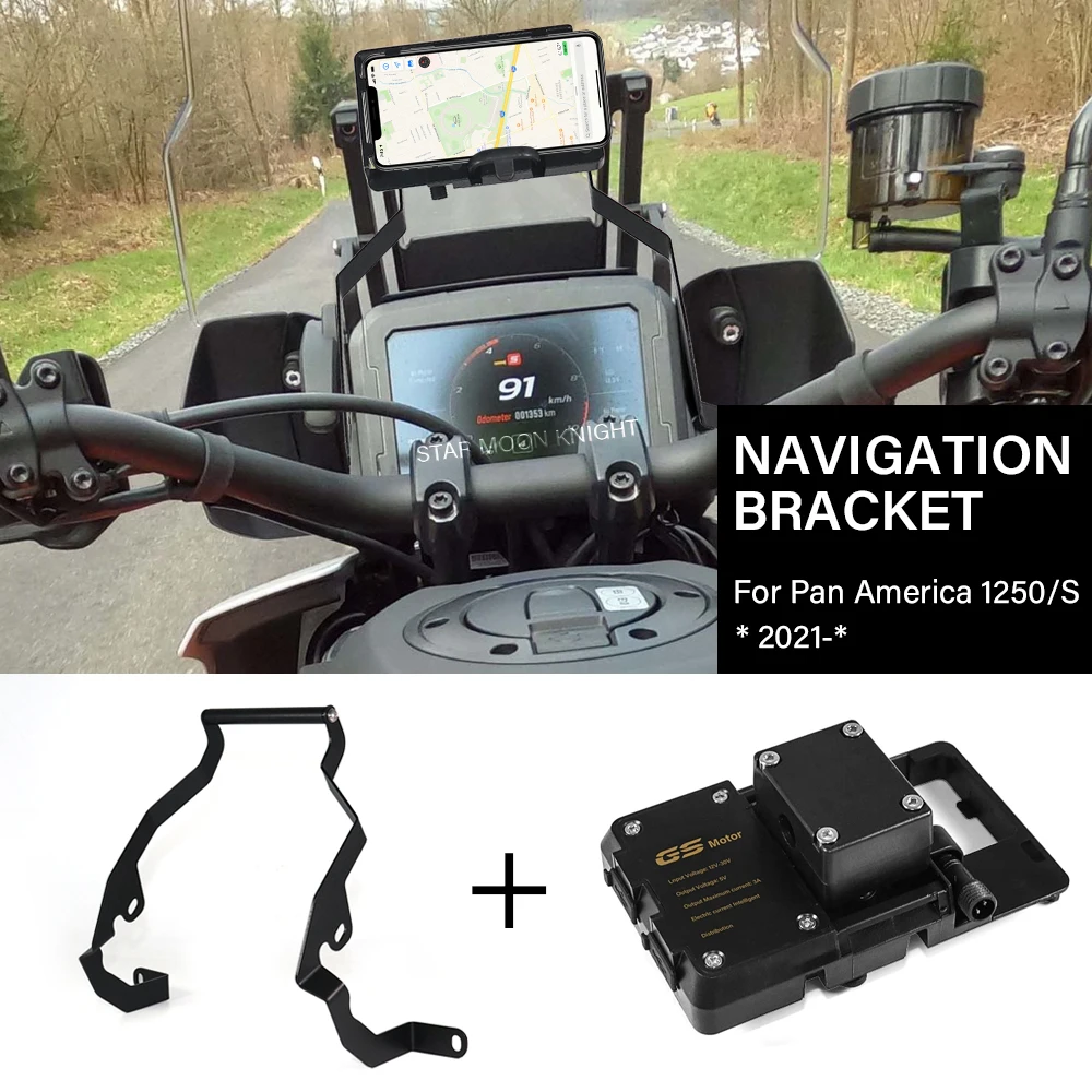 motorcycle accessories rear mudguard fender rear extender hugger extension for harley pan america 1250 s pa1250 pa 1250 2021 Mobile Phone Holder Wireless Charger For Pan America 1250 PA1250 RA1250 2021 2022 Navigation GPS Plate Bracket Adapt Accessories