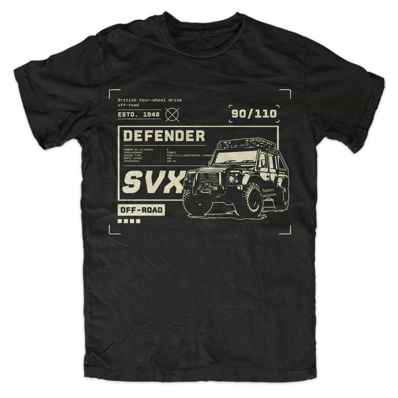 

British Four-wheel Drive Defender Off-Road Vehicle T-Shirt 100% Cotton O-Neck Summer Short Sleeve Casual Mens T-shirt Size S-3XL