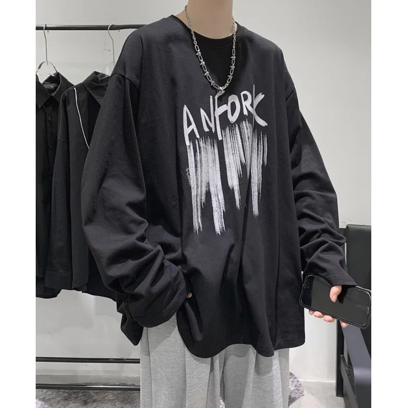 

Spring and autumn long-sleeved t-shirt for boys trend to wear pure cotton bottoming brand loose and versatile sanitary clothes