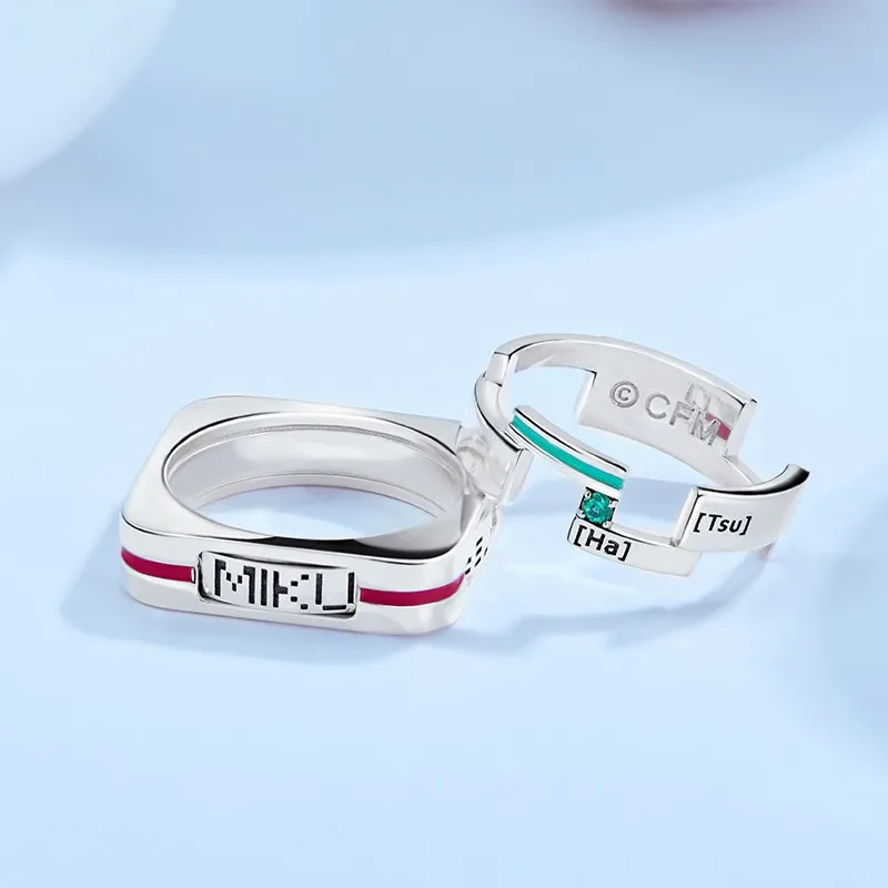 

Anime Miku Ring First Echo Original Design Cos Gift 925 Silver Jewelry Gift