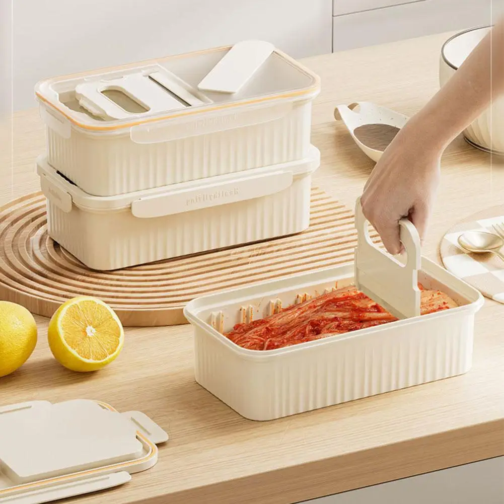 김치 커터 밀폐 용기, 스시 고기 야채 식품 보관함, 김치 보관 커터 박스, 주방 액세서리 Q5H2