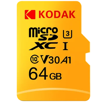 Kodak-Carte mémoire Micro SD, classe 10 64 Go U3 4K, haute vitesse, TF Mecard C10