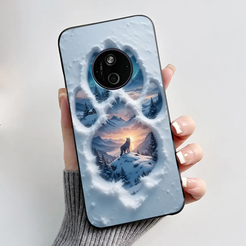 Aesthetic Shockproof Black Silicone Case with Sunset Pattern