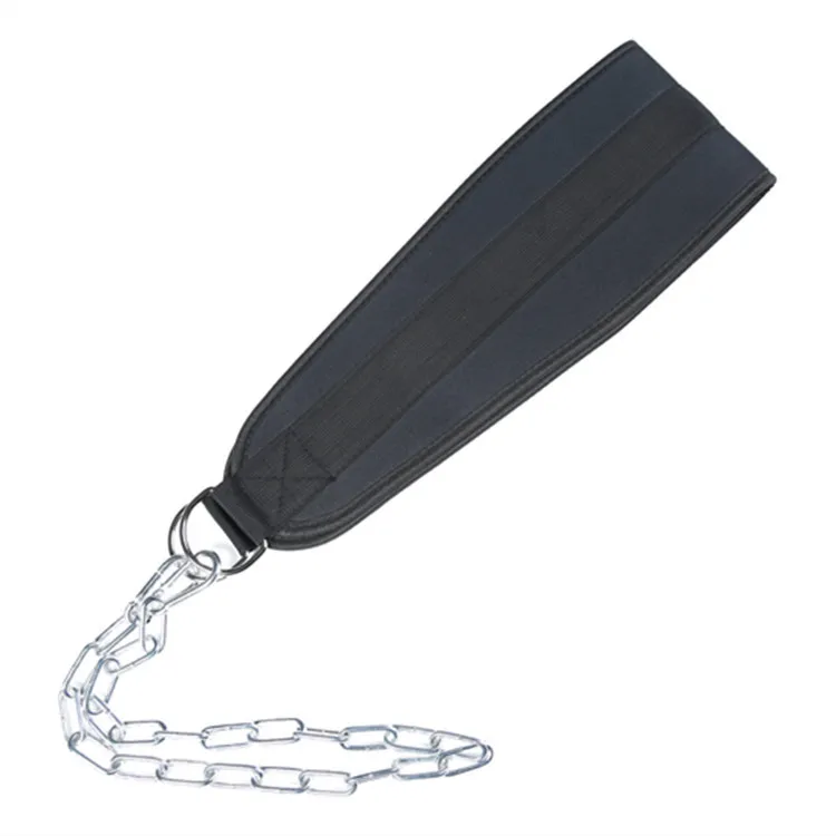 Thick Neoprene Weight Lifting Belt With Chain Dipping Belt For Pull Up Chin Up Kettlebell Barbell Fitness Bodybuilding Gym Belt