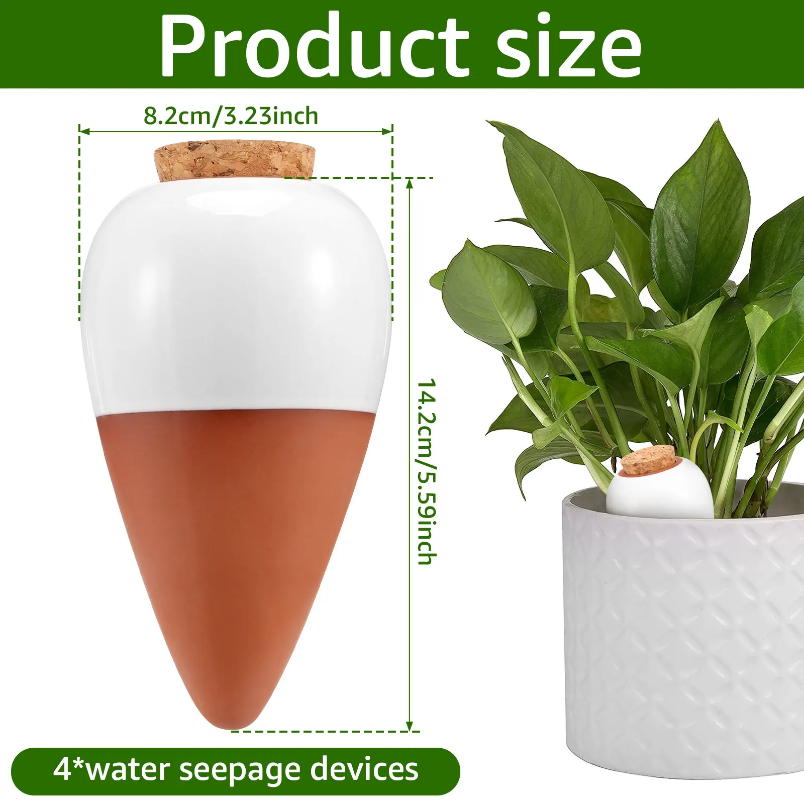 4-Piece Plant Self-Watering Globe with 320ml Capacity - Automatic Garden Watering Device