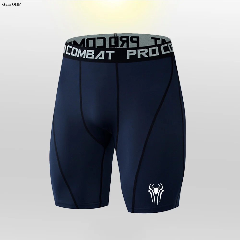 Sports Shorts Men Gym Compression Running Short Sport Training Quick-Drying Bottoms Print Fitness Jogging Workout Pants Tights